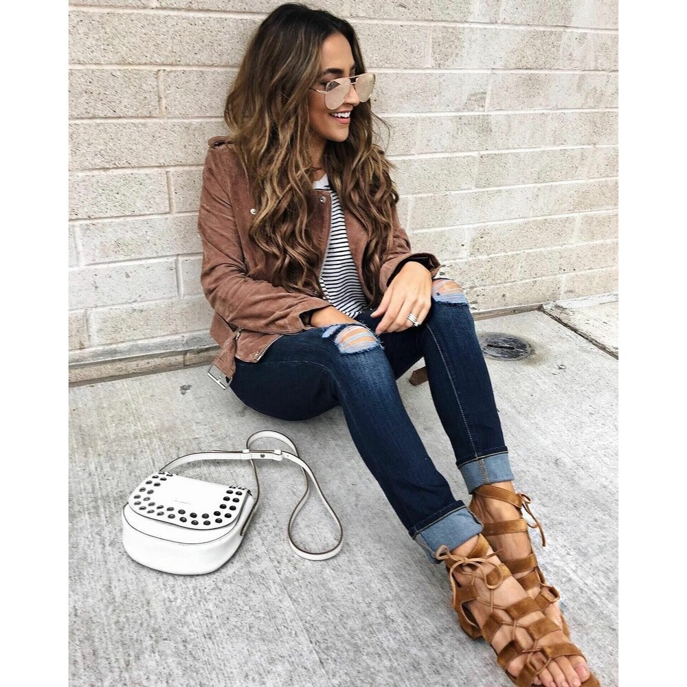 FRYE 3472360 Chrissy Side Ghillie Cognac Women's Size 6.5,Dress Sandals $278